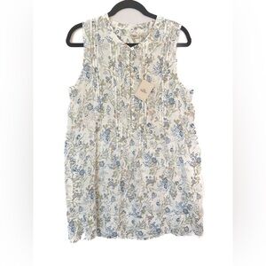Faherty Isha Geraldine Floral Dress 100% Linen Size Large
